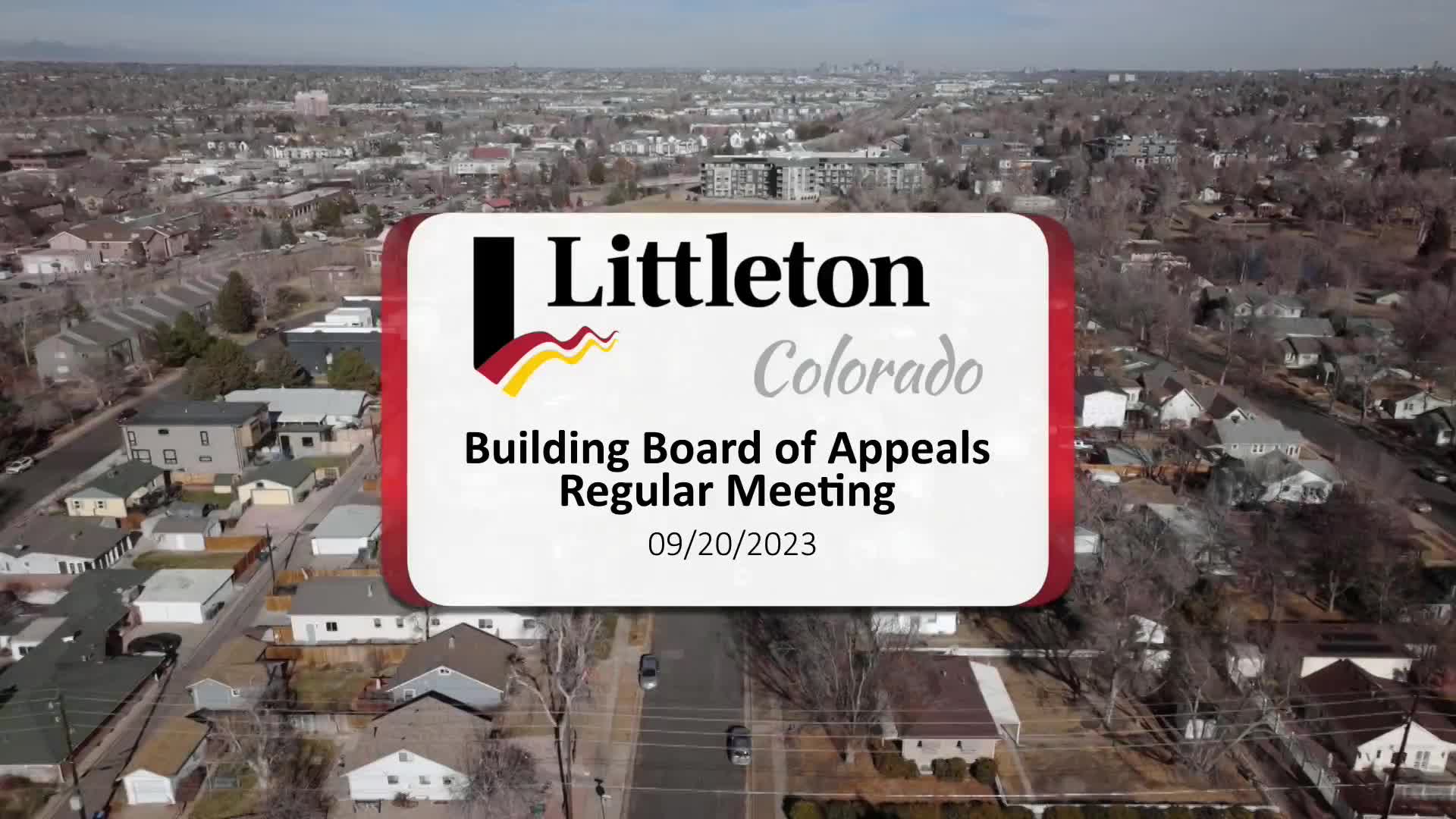 Building Board of Appeals Meeting REPLAY - 9/20/2023